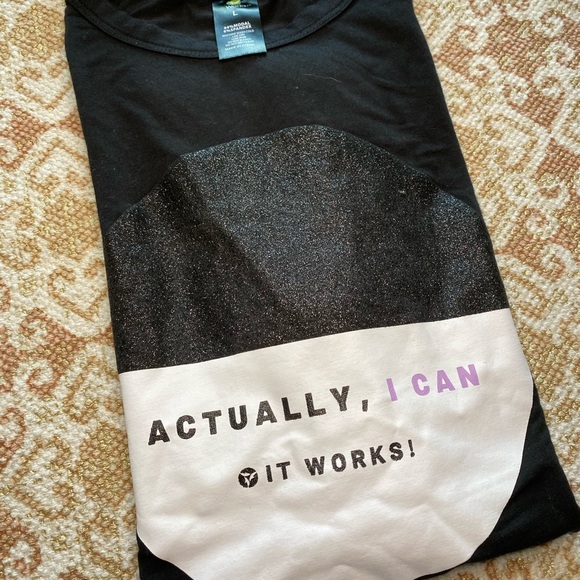 ItWorks Tops - ItWorks Black “I Can” Sleeveless Top (L)